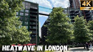 HEATWAVE Arrives In London  | London Walking Tour from Nine Elms to Battersea Power Station [4K]