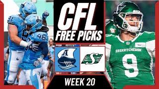 ARGOS vs ROUGHRIDERS CFL Picks and Predictions (Week 20) | CFL Free Picks Today