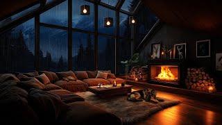 Thunderstorm in the Mountains - Cozy Living Room, Fireplace & Sleeping Pets