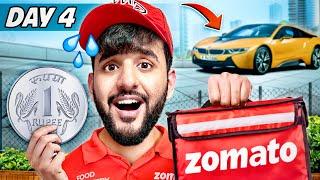 I Became a ZOMATO DELIVERY BOY For 7 Days to turn Rs1 into a CAR !! Ep-4