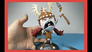 sculpting Don't Starve Wigfrid！/polymer clay/sculpture/Don't Starve fan art