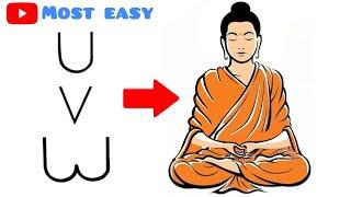 How to draw Lord Buddha | Gautama buddha drawing easy | buddha purnima drawing | lord buddha sketch