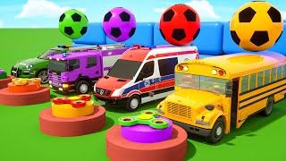 Baby Shark+Wheels On the Bus song-Big soccer ball and magic buttons-Baby Nursery Rhymes & Kids Songs