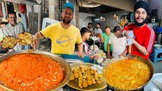 Amritsar Street Food | Desi Ghee Amritsari Kulcha | Amritsari Paneer Bhurji | Desi Ghee ka Halwa