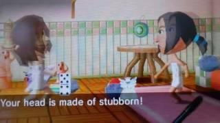 Tomodachi Life - Fight - Masako Vs. Yuehua throw all treasures