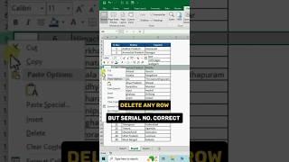 How to auto-correct serial numbers effortlessly.  #ExcelHacks  #Productivity #ExcelTips #Excel