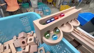 wooden marble run terraced asmr course