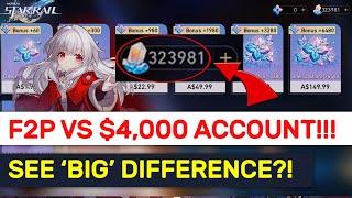 F2P $5 Vs $4,000 USD Account! The 'WHALE' Difference!!! | Honkai Star Rail