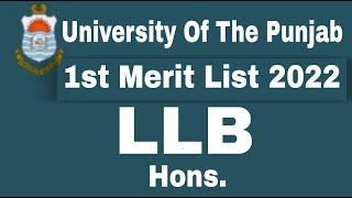 Punjab University First Merit List 2022 | LLB (Hons) | PU Admissions 2022 Merit 2022