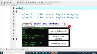 c program to swap two numbers | learn coding