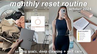 OCTOBER MONTHLY RESET | goal setting, deep clean, journaling + self care morning routine