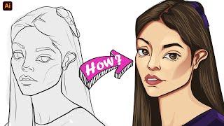 How to make vector art inillustrator - portrait tutorial