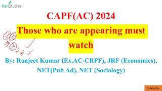 CAPF(AC) 2024 Must watch this ..Small changes can change ur life permanently.....