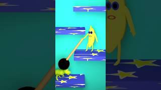 BANANU And Dainy Magnetic way Stairs Jumping up  #shorts #funny #animation