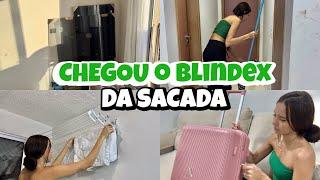 CHEGOU O BLINDEX| comprei uma mala | faxina na cozinha | usei o varal de roupas🩷