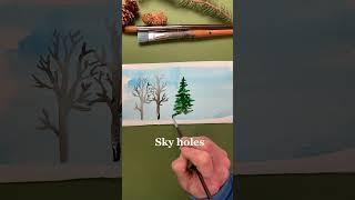 Watercolor trees! #watercolortips #watercolourpainting #watercolour