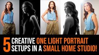 5 Creative Ways to Use ONE LIGHT for Portraits in a Small Space! Perfect for Beginner Photographers