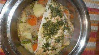 طاجين السمك الأبيض بالخضر   Tayin de Pescado  Dorada con Verduras