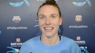 Erika Brown Talks about winning 50 free, medley relay back-to-back