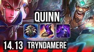 QUINN vs TRYNDAMERE (TOP) | 7 solo kills, 52k DMG, 67% winrate, Godlike | NA Master | 14.13