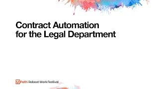 Contract Automation for the Legal Department