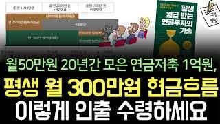 월50만원 20년간 모은 연금저축펀드 1억 원, 평생 300만원 현금흐름 이렇게 인출 하세요! 연금 수령 시나리오