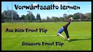 Vorwärtssalto lernen|Axe Kick Front Flip|Scissors Front Flip|by Infinite Tutorials