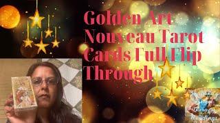 Unboxing & Tarot Deck Review : Golden Art Nouveau Tarot Deck Flip through | ASMR ️
