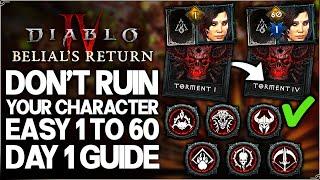 Diablo 4 - Don't Get THIS Wrong - Best Day 1 Guide, FAST Level 60, New IMPORTANT S8 Unlocks & More!