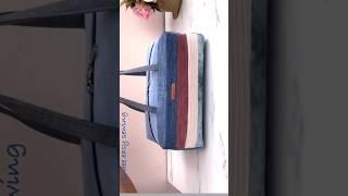 how to sew a small denim travel bag tutorial from old jeans #wandeeeasysewing #travelbagdiy#jeansbag