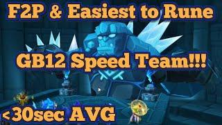 F2P & Easiest to Rune GB12 Speed team, 100% & sub 30sec AVG!! - Summoners War