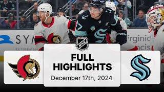 NHL Highlights | Senators vs. Kraken | December 17, 2024