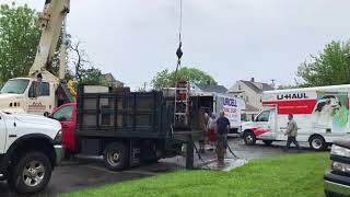 Crane removing Safe