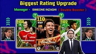 BIGGEST RATED UPGRADE WITH DOUBLE BOOSTER MANAGER SIMEONE INZAGHI IN EFOOTBALL 2025 MOBILE