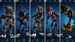 FNAF AR Reactivated Withered Animatronics Jumpscare & Workshop Animations