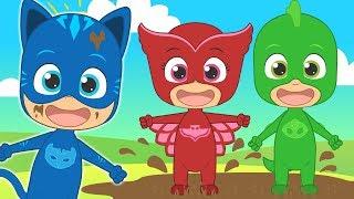 CINCO BEBÉS con PJ Masks | Gatuno Buhíta y Gekko | Canciones infantiles