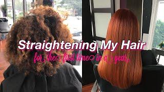 Straightening My Hair For The First Time In A Year | Mia Ashanti