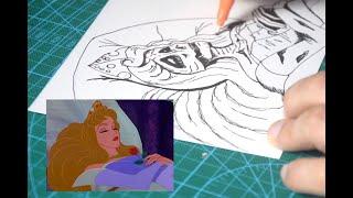 #101studio #quicksketch #horrordraw #whatif Aura Disney Princess Sleeping Beauty zombie  #meltaverse