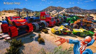 Disney Cars 3 McQueen Mack Monster Truck Jackson Storm Tow Mater Cam Spinner High Impact Racing Toys