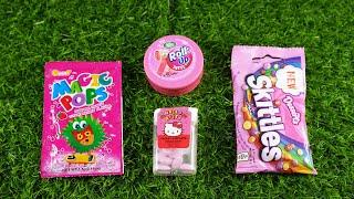 Oddly Satisfying | ASMR Skittles Hello Kitty Candies Magic Pops Lutti Gum Unboxing #asmr #satisfying