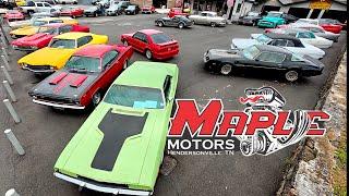 Classic American Muscle Car Lot Maple Motors Inventory 12/30/24 Update Hotrods For Sale Deals USA