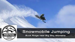 Backcountry Snowmobiling in Big Sky Montana - Drone Video