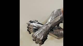 Silver Finish Nazgul Gauntlets Steel Medieval armor Gloves ~ Lord of the Rings Nazgul Fan