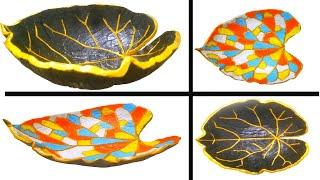 DIY-Designer Bowls/Leaf Bowl Diy/Wall Putty Bowl/Home Decor Idea/How to make Leaf Bowl/Easy Craft