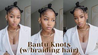 Bantu Knots with added hair | Cute & Quick Hairstyle | SharronReneé