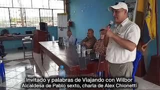 Palabras de guía viajando con wilbor y saludos en cantón Pablo sexto .