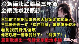 三年前全家把我當垃圾丟到缅北當試藥人，三年後哥哥一句「接你回家」讓我渾身發冷！看到我的針孔傷痕，他怒吼著一腳踹我肚子：「別演了！」直到我說出一句話全家跪地原諒！【人生勝利組】 #小說 #一口氣看完