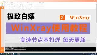 WinXray使用教程，WinXray是电脑上最好用的代理工具，1次导入本频道固定的订阅链接，永久白嫖。