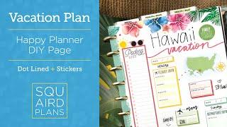 Vacation Travel DIY Page :: Plan with Me :: Happy Planner Dot Lined Sheet