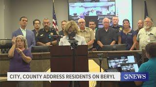 City, county officials address residents on Hurricane Beryl